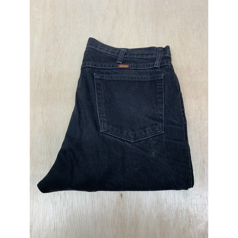 Rustler Jeans Men's 36x34 Black Regular Fit Straight Leg American Workwear Denim - Picture 2 of 8